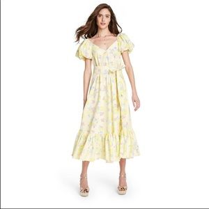 Yellow Loveshackfancy midi dress